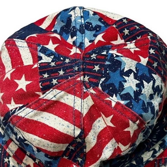 Vintage Kromer Welding Hat Cap USA Flag Stars and Stripes Union Tag Size 7 1/8 - Picture 4 of 6